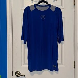 Under Armour Armourvent Blue Baseball Short Sleeve Shirt